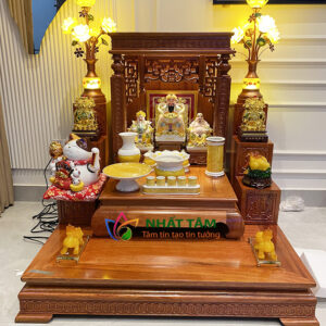 Combo bàn thờ ông địa gỗ Hương cao cấp